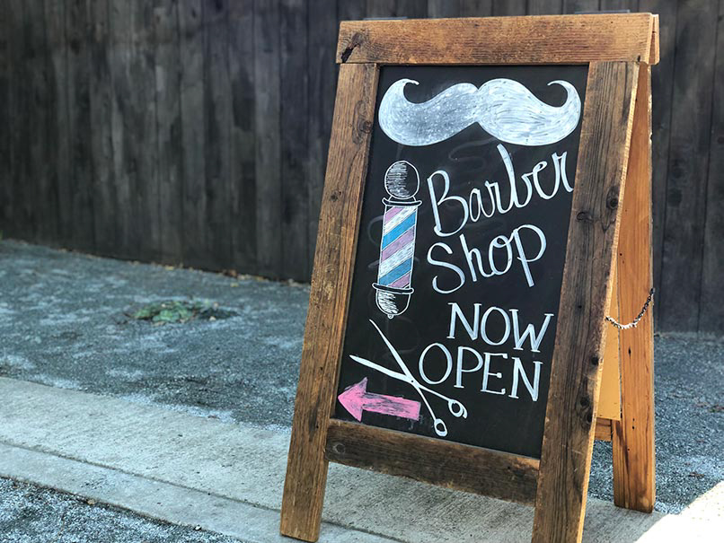 barbershop now open sign